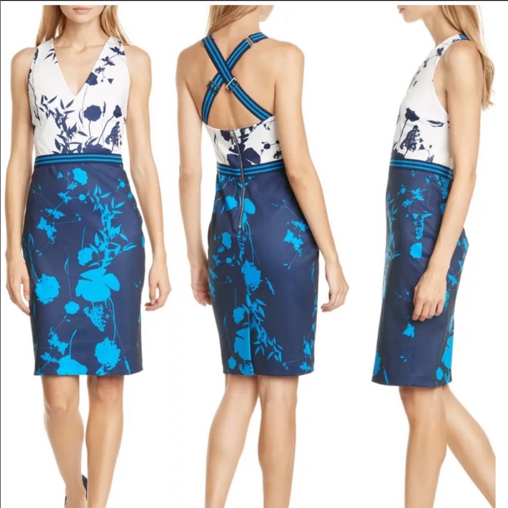 Ted Baker Tilliai Floral Colorblock Sheath Dress